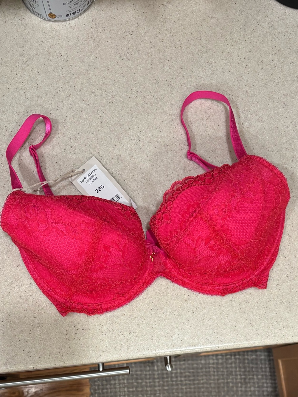 Gossard Superboost Lace Bra 28G (UK) pink/red GS107